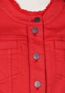 Kragenlose Jeansjacke mit Fransen thumbnail 5