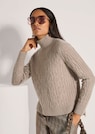 Zopfmuster-Pullover mit Kaschmiranteil und Stehkragen thumbnail 4