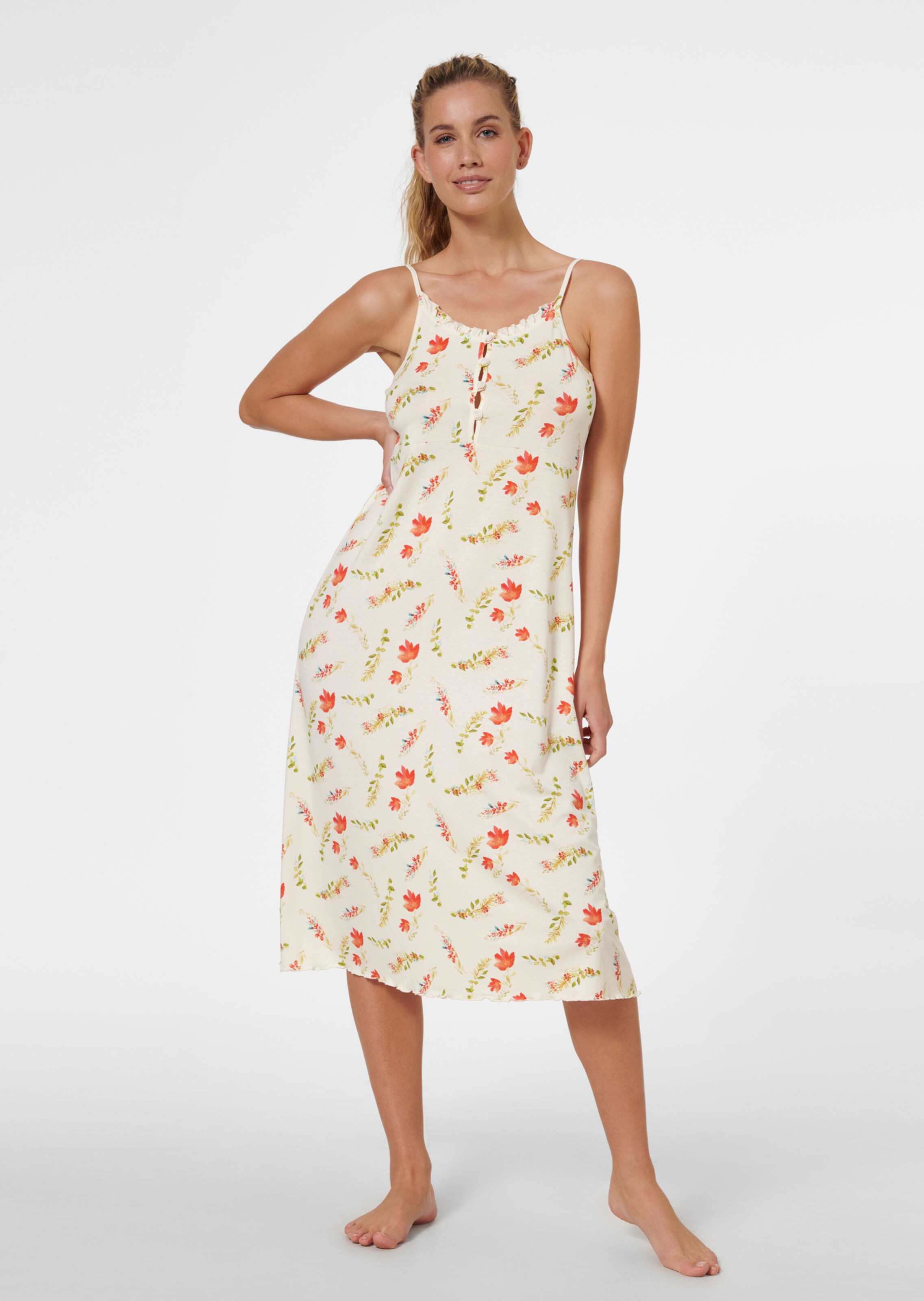Bedrucktes Nachtkleid mit Spaghettiträgern