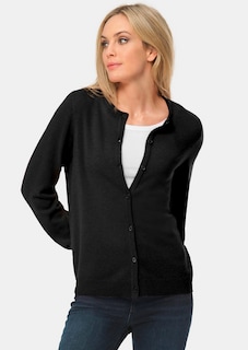 Kuschelweiche Kaschmir-Strickjacke mit Rundhals thumbnail 1