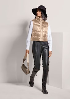 Verkürzte Steppweste mit Metallic-Effekt thumbnail 4