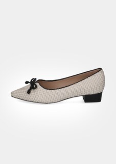 Escarpins en cuir, aspect tressé, avec talon bloc thumbnail 4