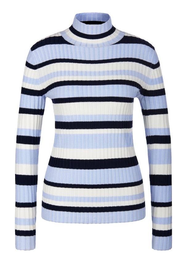 Striped turtleneck made from high-quality rib knit 5