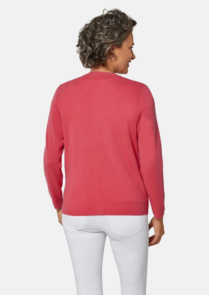 Kaschmirstrickjacke mit Rundhalsausschnitt