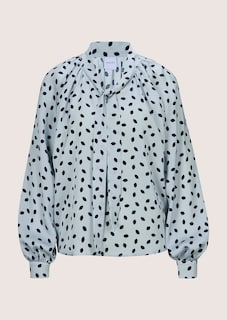 Bluse mit Kussmund-Print und Bindeband thumbnail 6