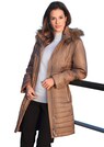 Manteau court à capuche et tissu fourrure thumbnail 2