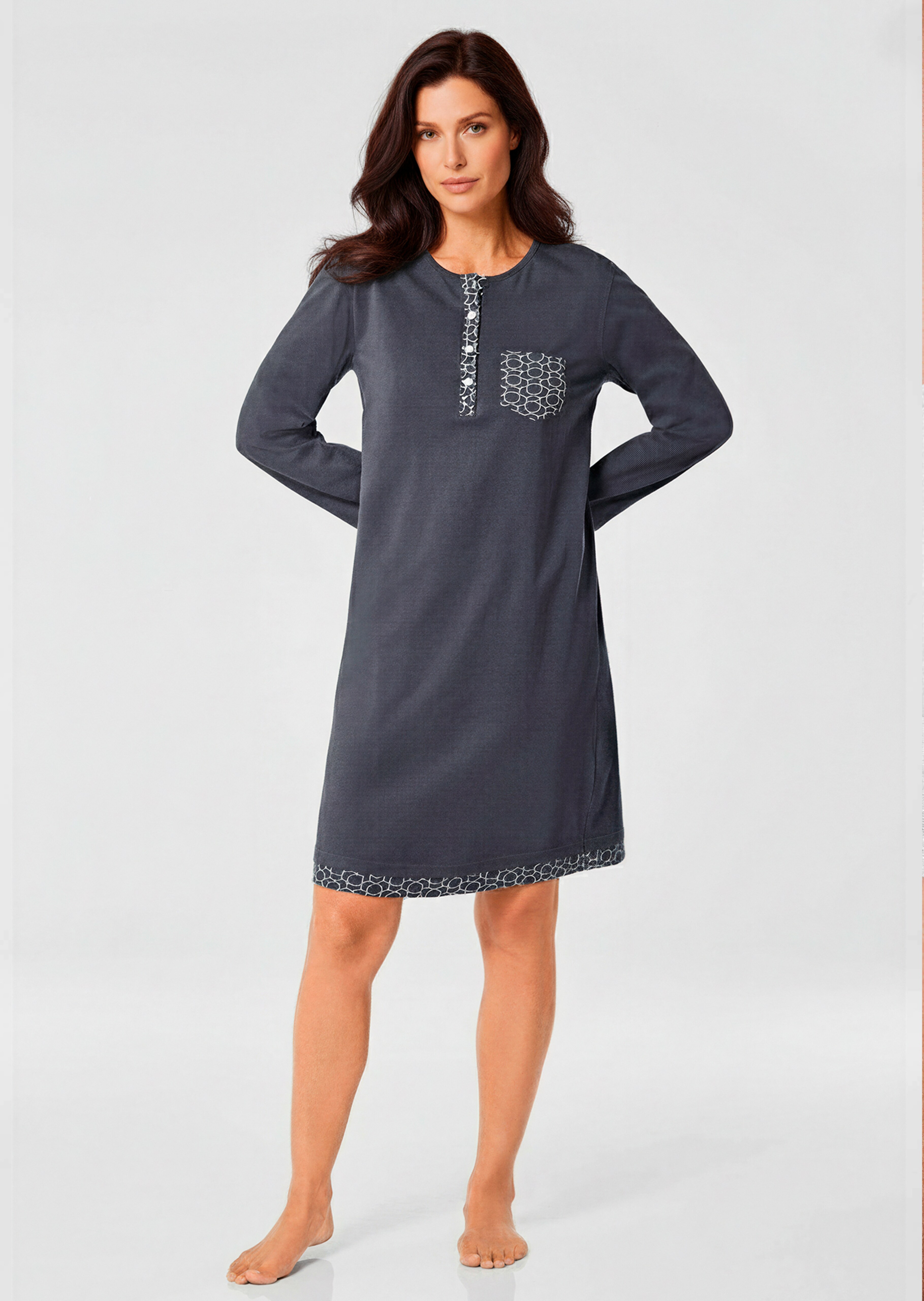 Patterned cotton nightgown