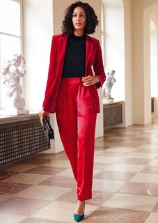 Weite Satinhose mit Bund- und Bügelfalten thumbnail 7