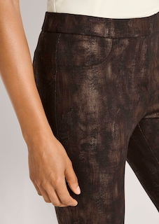 Schmale Hose mit zart glänzendem Animal-Print thumbnail 5