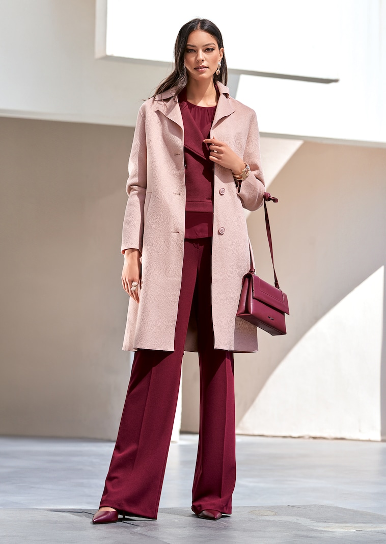 Doubleface-Mantel aus reiner Wolle