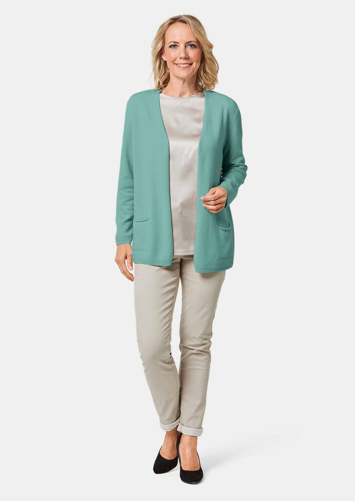 Kaschmir-Longstrickjacke