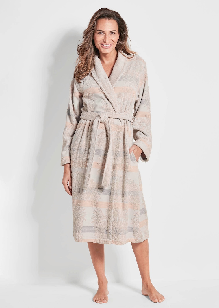 Frottee-Hausmantel mit Schalkragen