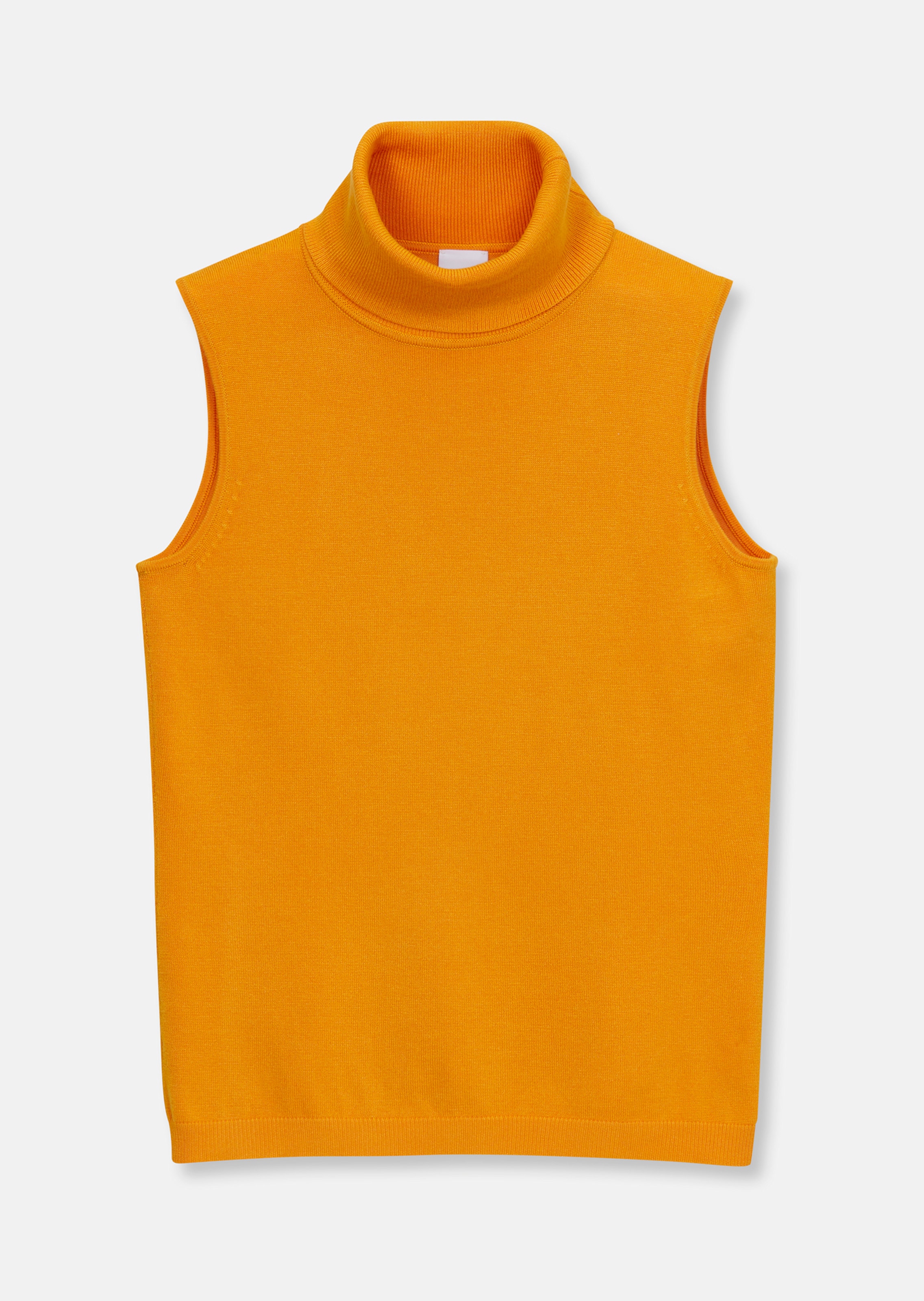 Orange sleeveless turtleneck best sale