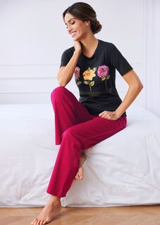 Lounge trousers with elegant satin stripes thumbnail 6
