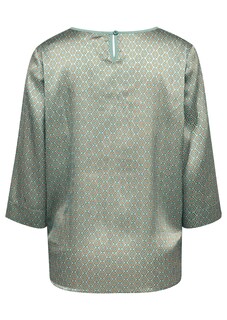 Modische Satinbluse mit brillanten Alloverdruck thumbnail 2