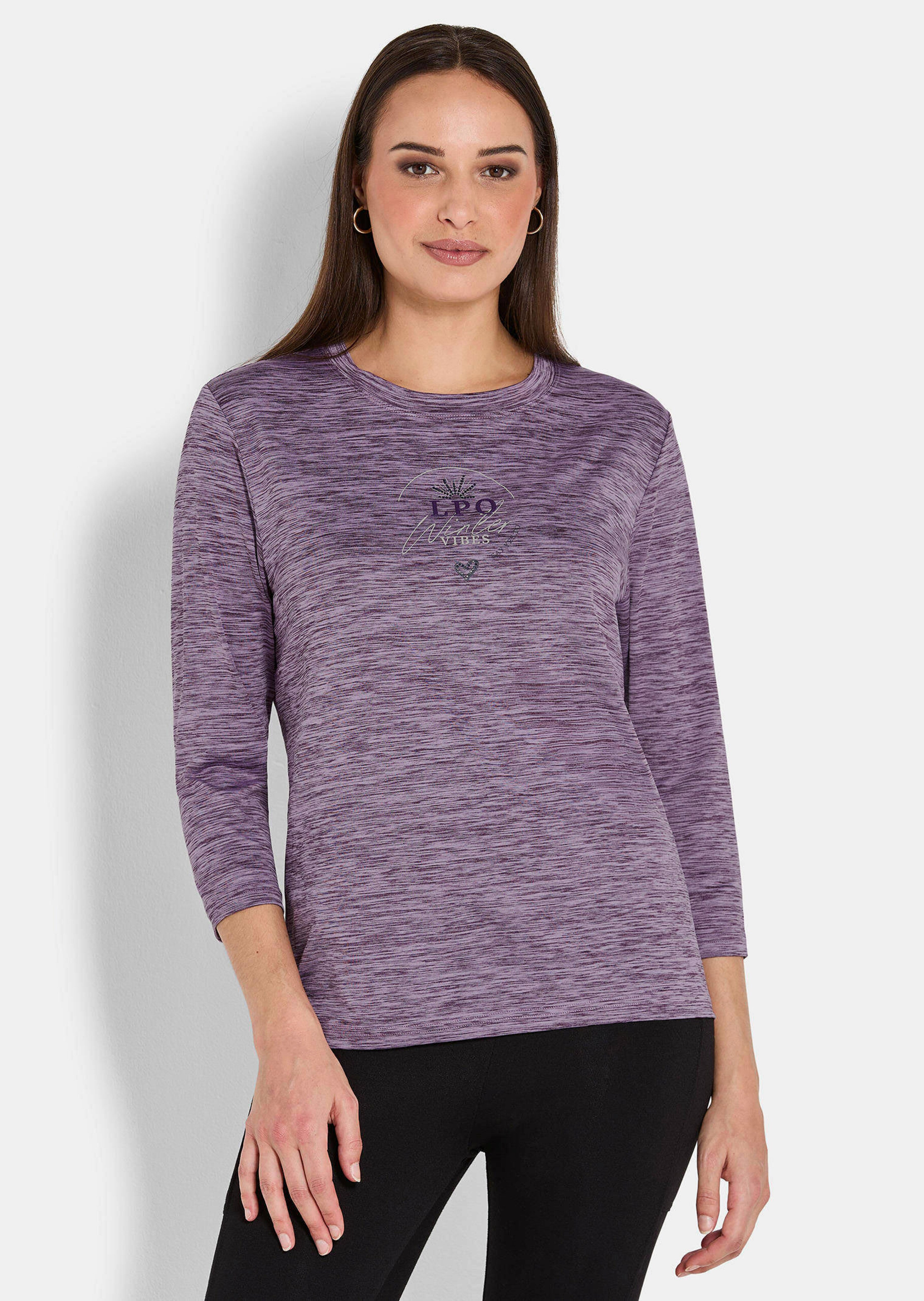 Funktionsshirt mit Motivdruck und Glitzersteinen