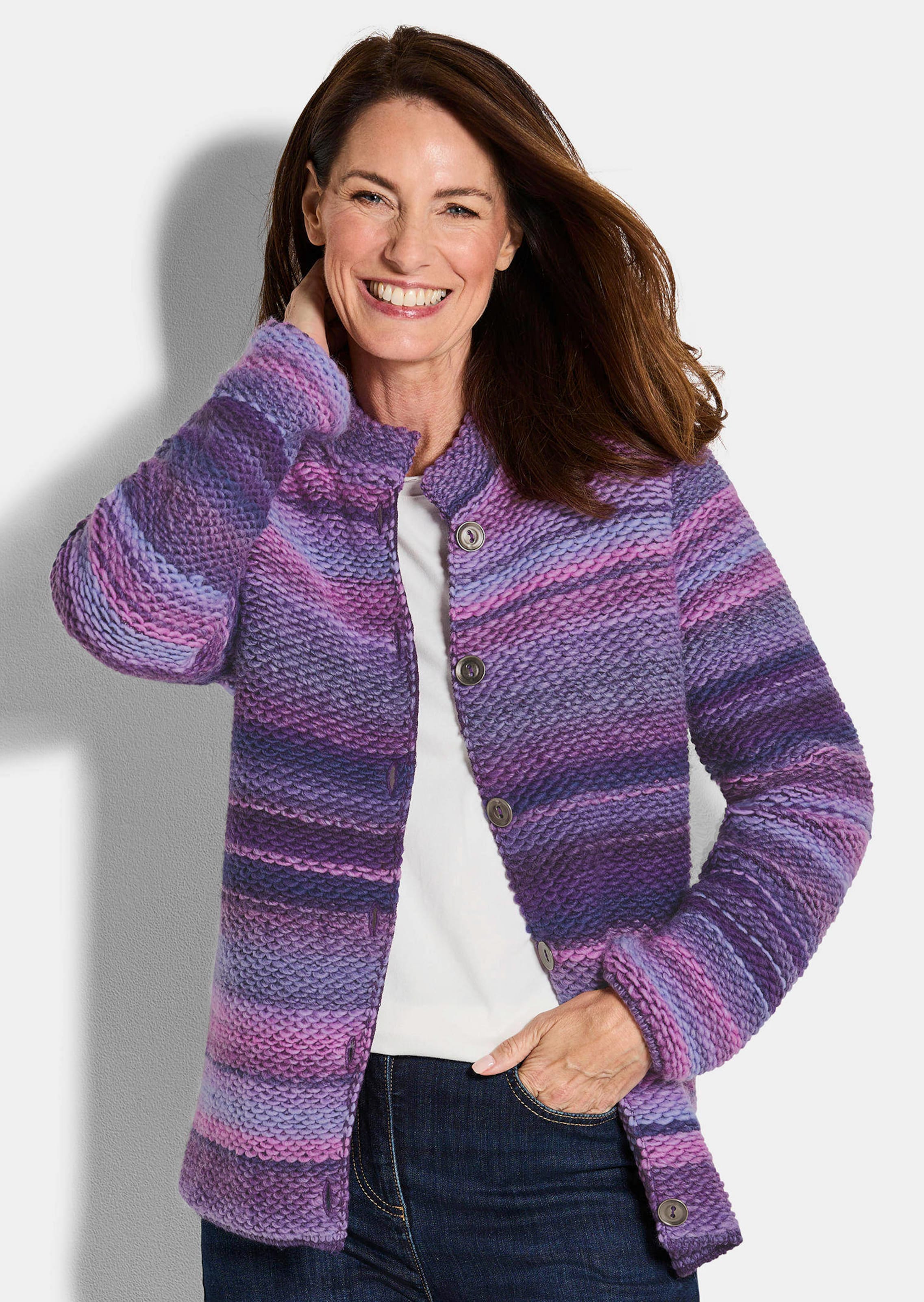 Strickjacke mit Multicolor Ringeloptik