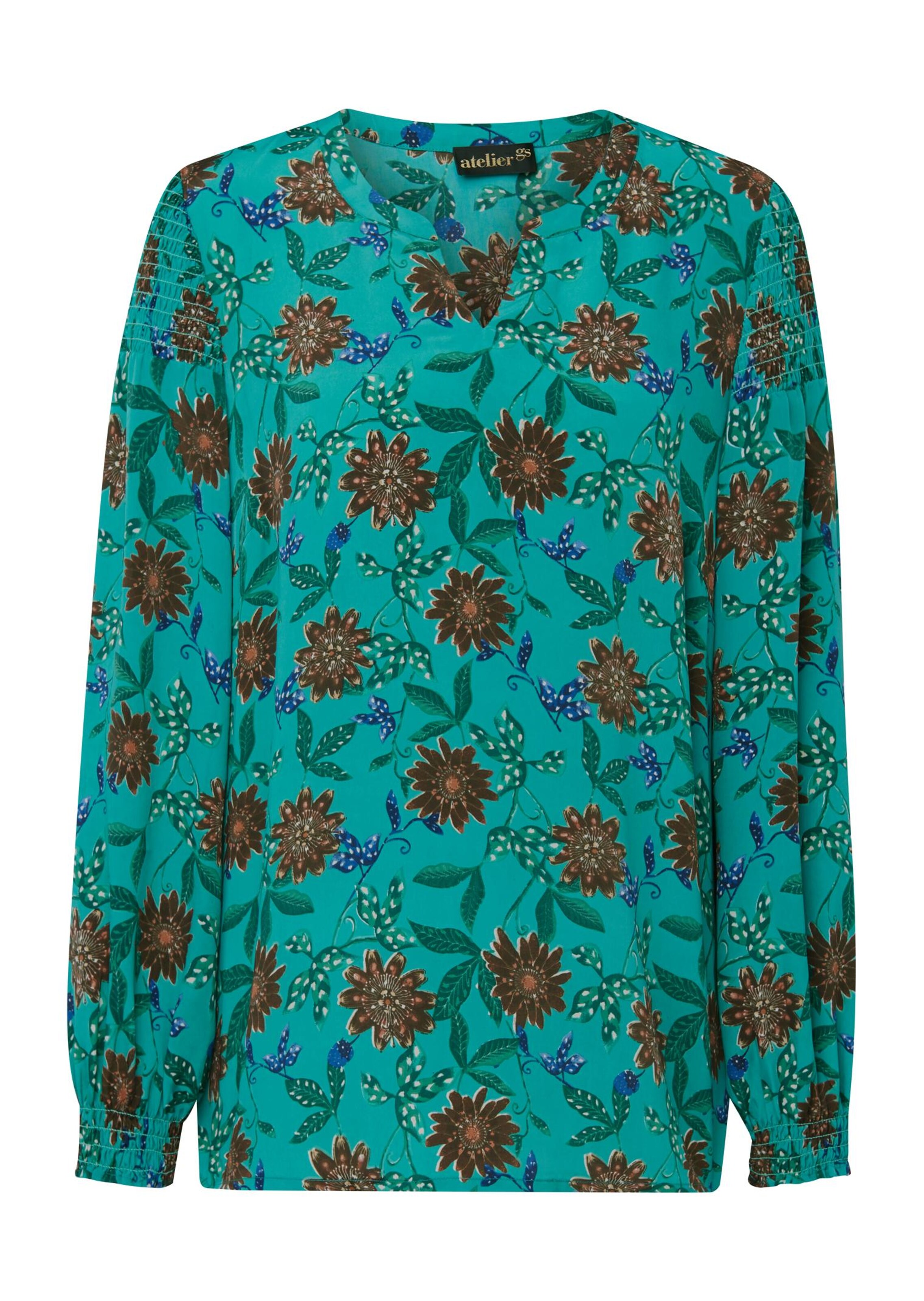 Chemisier imprimé fluide - vert / à motifs - Gr. 26 de Goldner Fashion