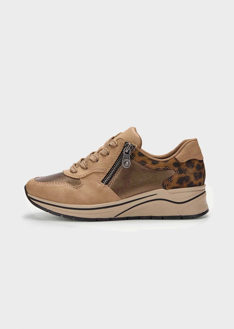 Sneakers met animal-print en metallic details