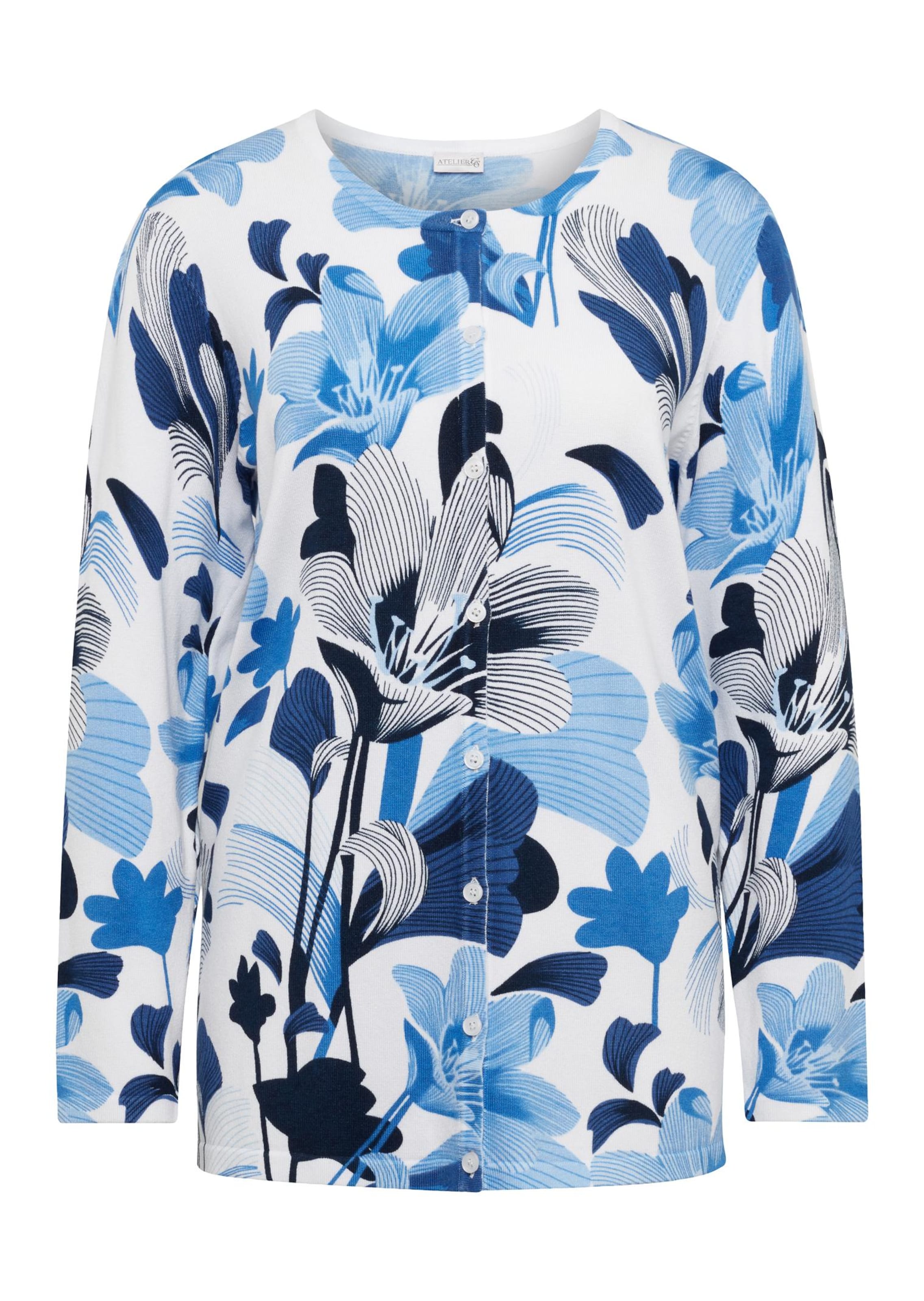 Strickjacke mit femininem Druck