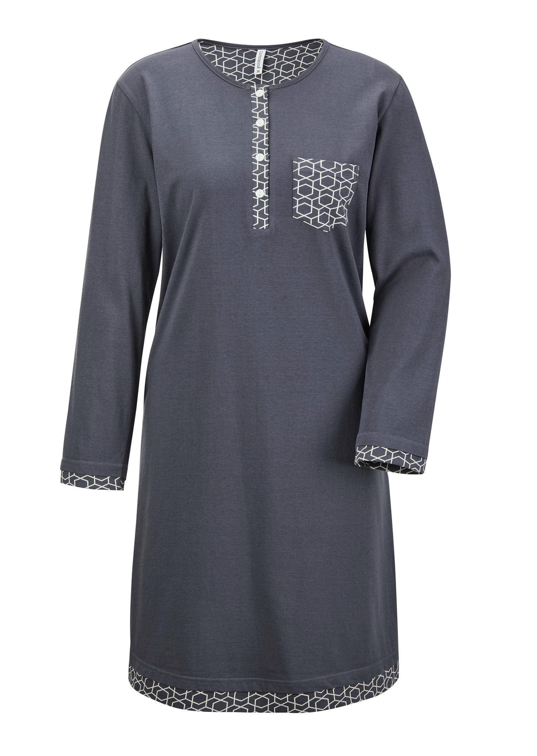 Baumwoll-Nachthemd mit Langarm