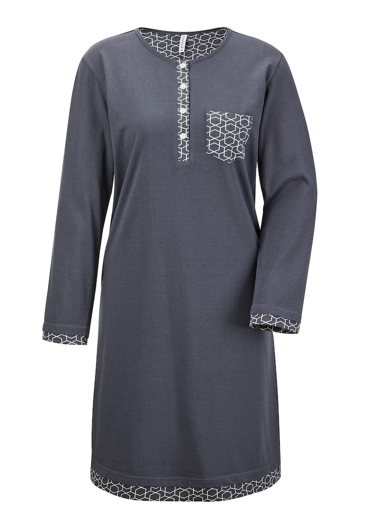 Baumwoll-Nachthemd mit Langarm