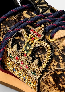 Sneaker aus Pony-Hair-Leder mit Reptilprint thumbnail 3