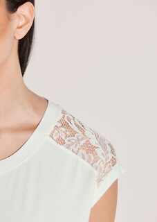 Ärmelloses Rundhals-Shirt mit Spitze thumbnail 5