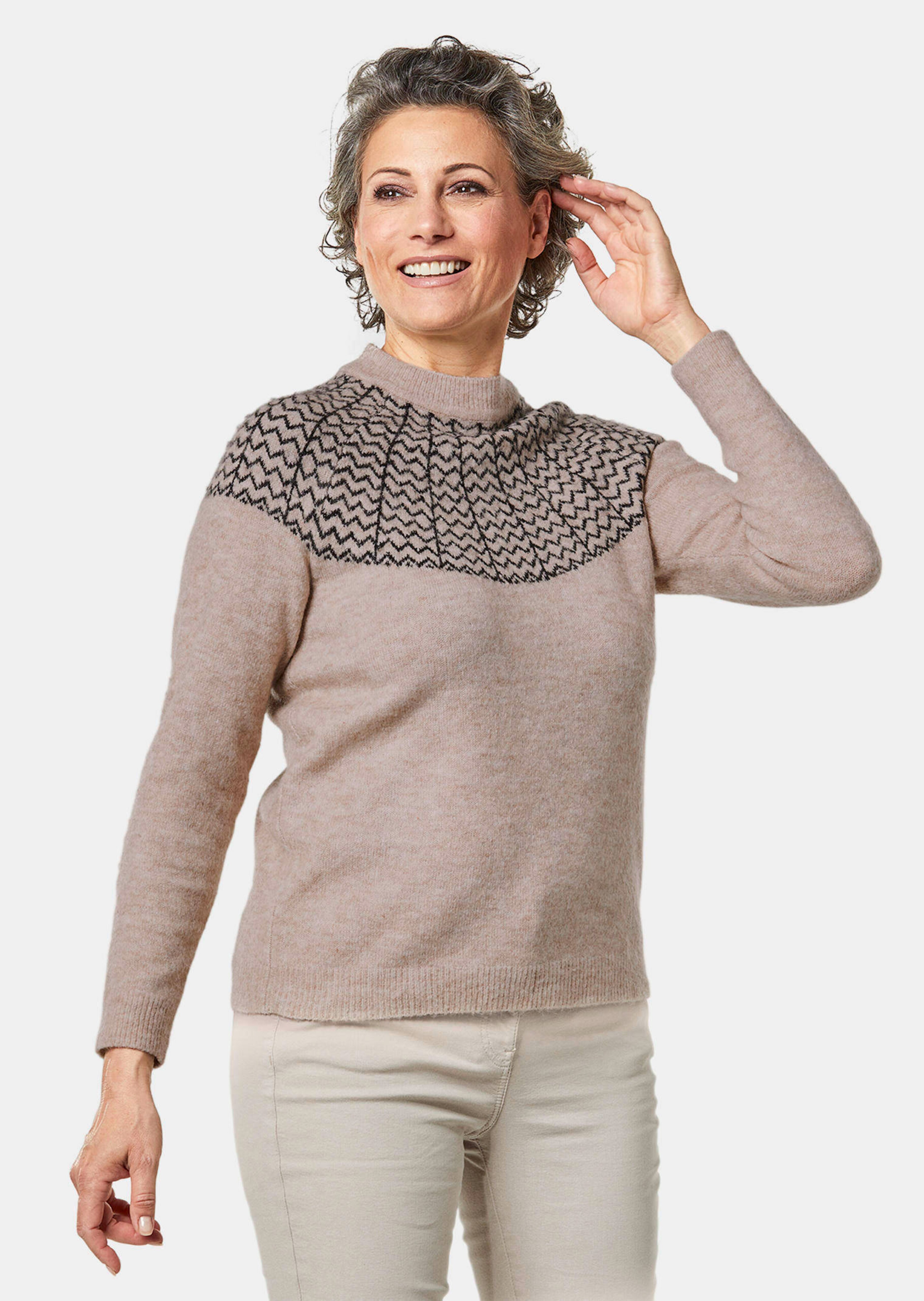 Pullover in moderner Norwegeroptik