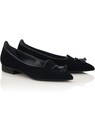 Soft suede ballet flats with tassel detail thumbnail 1