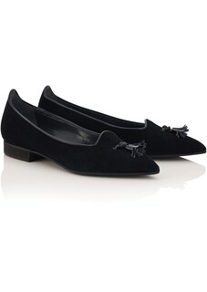 Soft suede ballet flats with tassel detail thumbnail 1