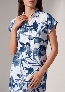 Robe-chemise en viscose avec imprimé fleuri thumbnail 6