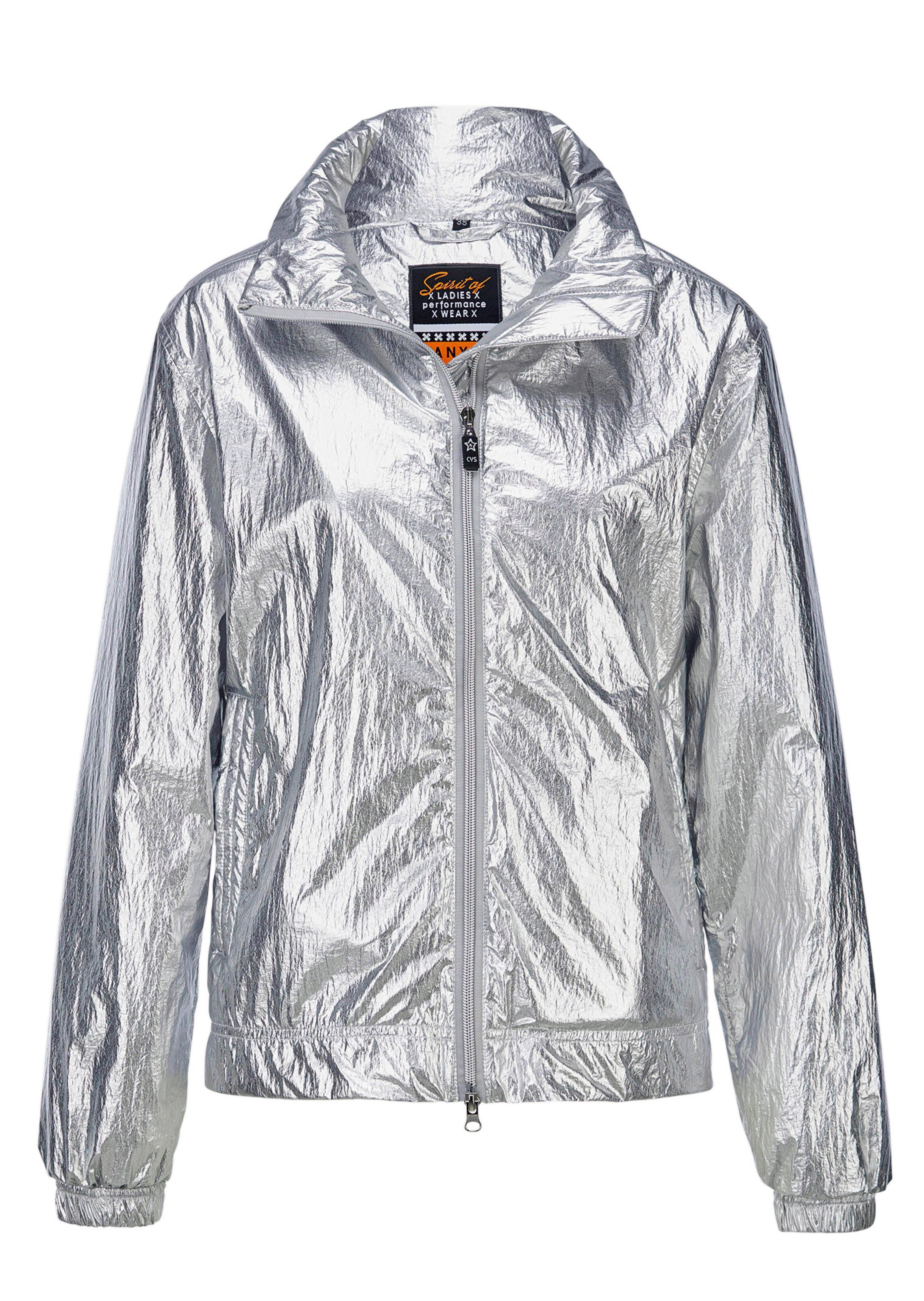 Zilverkleurig glanzende blousonjas