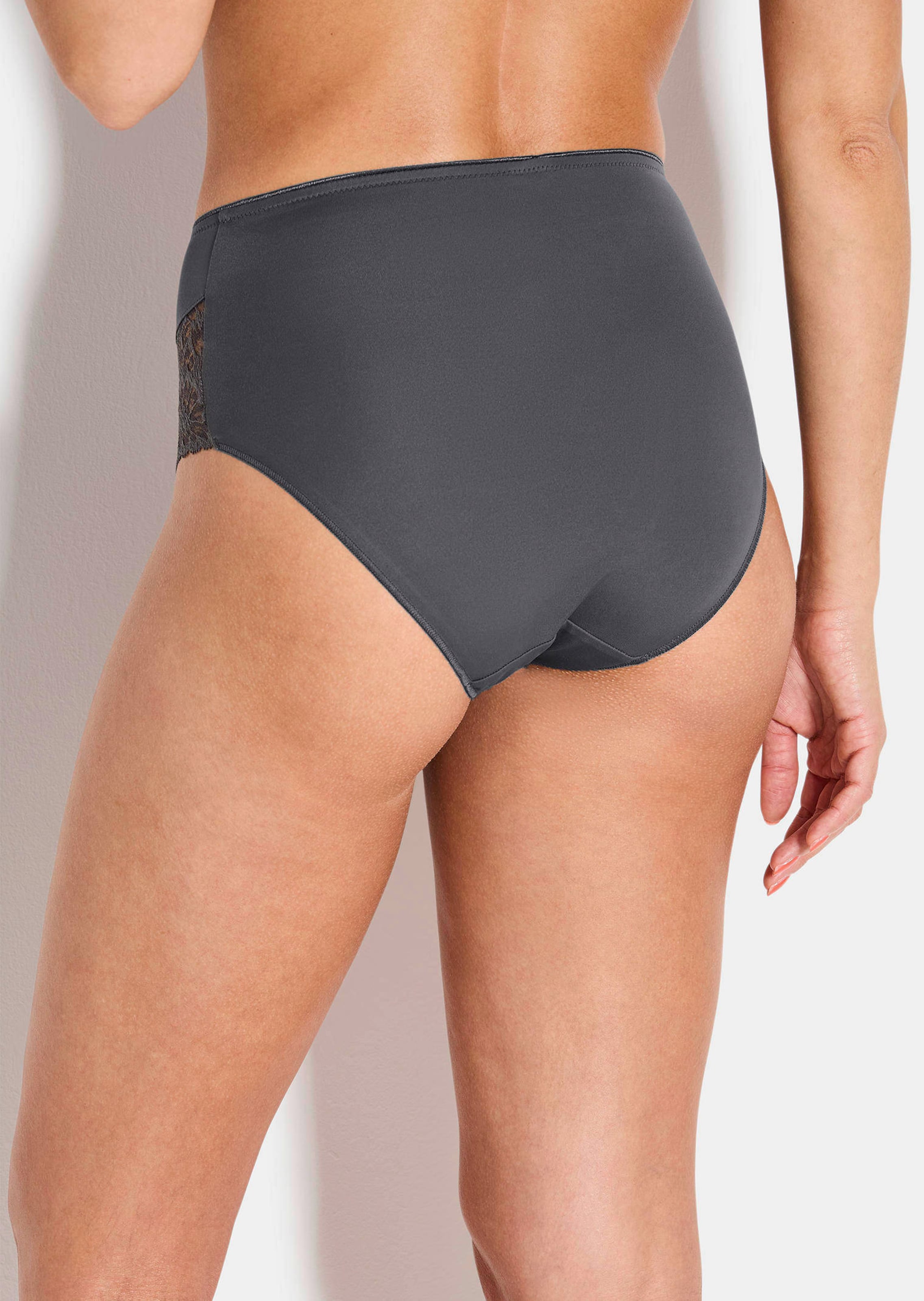 Muotoilevat alushousut pitsisomistein - antrasiitti - Gr. 38 - Goldner Fashion