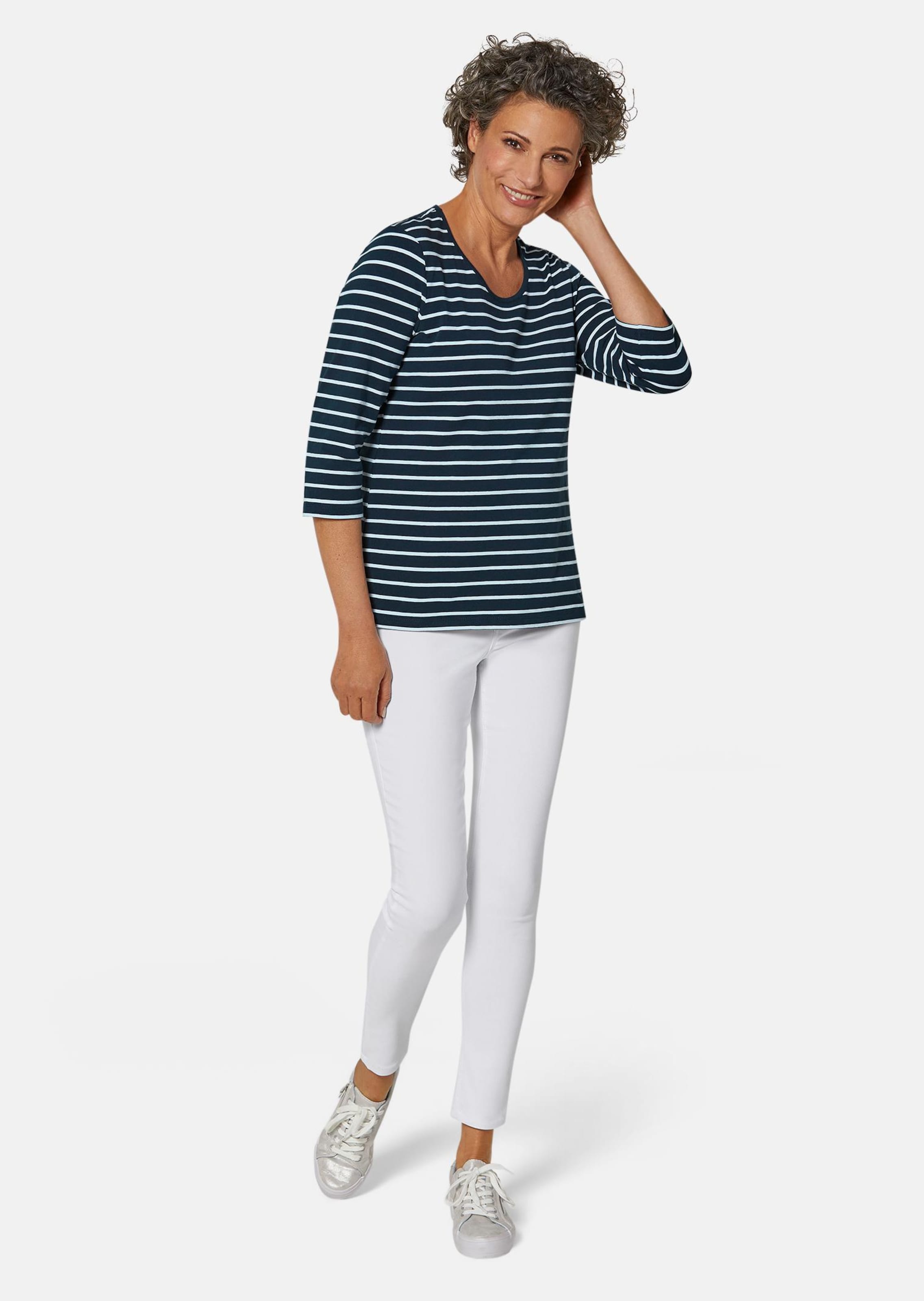 T-shirt à rayures multicolores - marine / blanc / rayé - Gr. 56 de Goldner Fashion