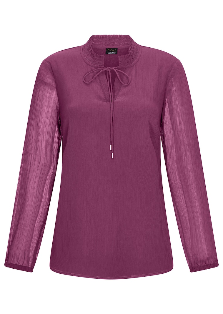 Chiffon blouse met vrouwelijke halslijn