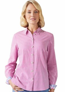 Hoogwaardige geruite blouse met modieuze manchetten met print thumbnail 1