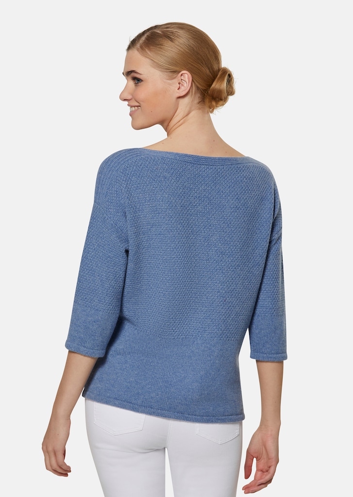 Cashmere jumper with textured mix 2