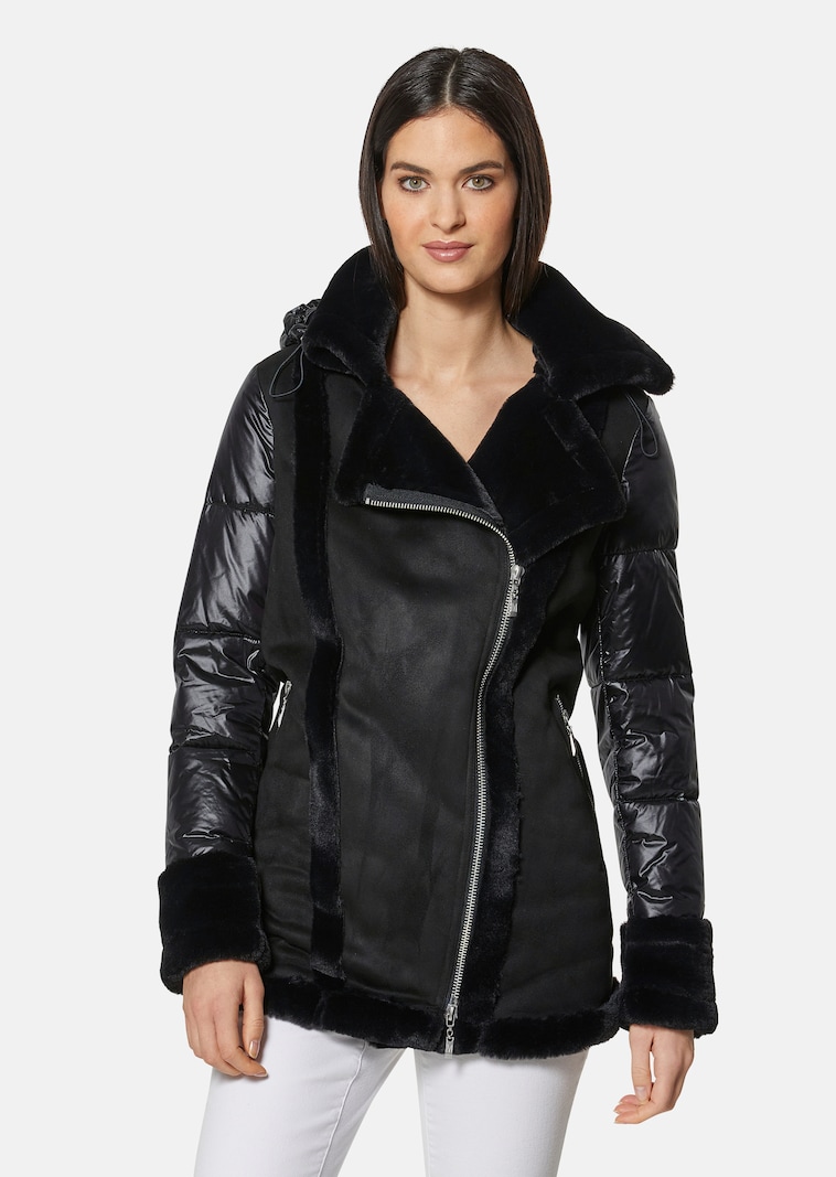 Padded jacket with faux fur trims