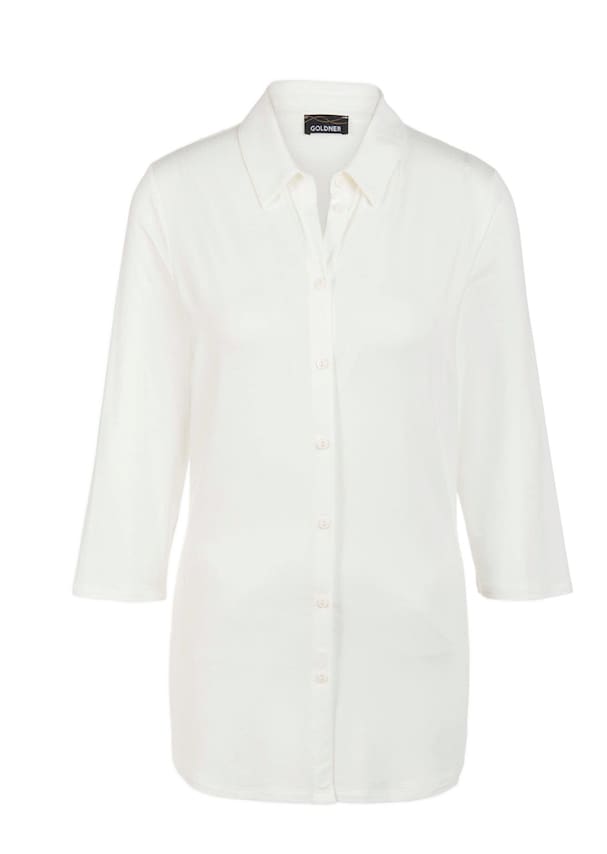 Klassieke, hoogwaardige jersey blouse van duurzaam verbouwde grondstoffen 3