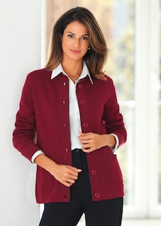 Lang tricot jasje met contrastkleurige sierranden thumbnail 5