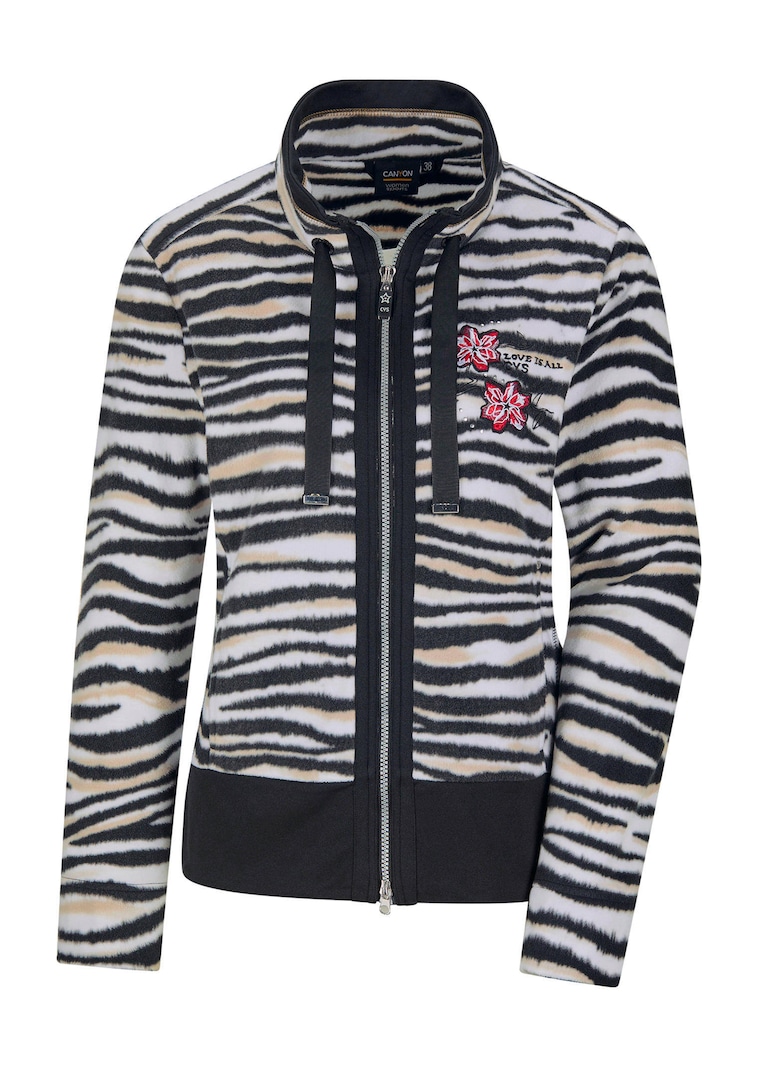 Fleecejacke im Animal Print