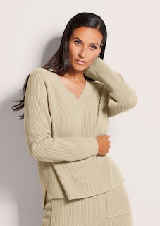 Trui met lange mouwen en V-hals thumbnail 1