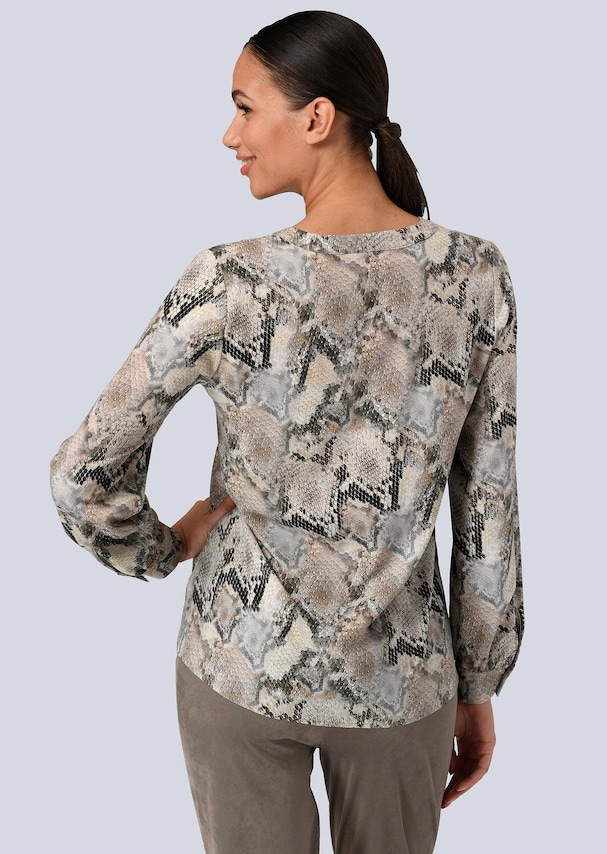 Bluse im Allover Animal Print 1