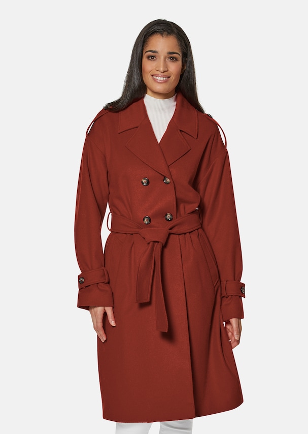 Wool coat in a trench look