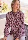 Gedessineerde blouse met smokdetails thumbnail 7