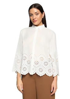 Bluse mit Stickerei aus reiner Baumwolle thumbnail 7