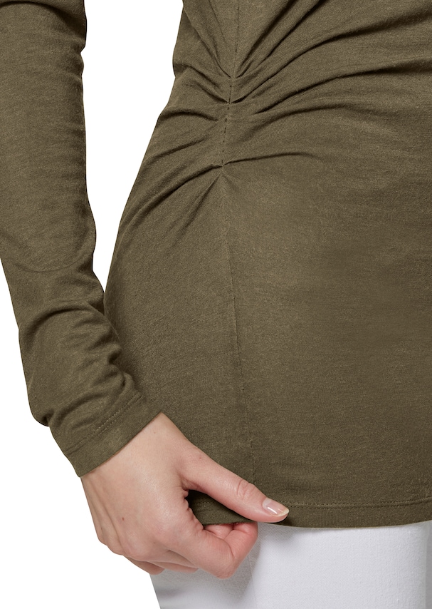 Langarm-Shirt mit Raff- und Knoten-Effekt 4