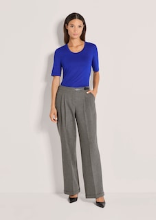 Wide-Leg-Hose mit Zierriegel in Lederoptik thumbnail 2