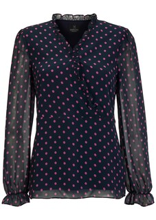 Polka dot blouse with frills thumbnail 1